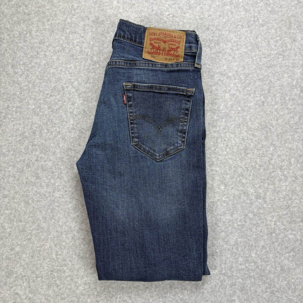 Levi's 511‎ Slim Fit Jeans Mens 28x30 Blue Denim Stretch Casual Classic Comfort
